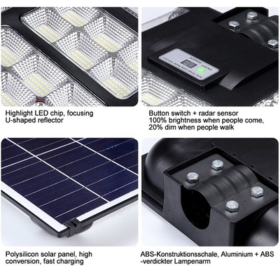 IP65 Waterproof Solar Energy Powered Street Light 6500K For 5 Years